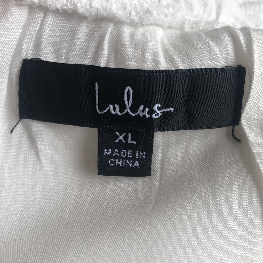 Lulus My darling love White handkerchief Dress w/3/4 sleeves fully lined Size XL - Picture 12 of 14